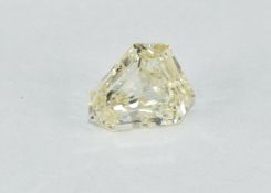 A loose 0.72ct shield step cut diamond, with certificate