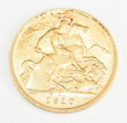 1910 Edward VII gold half sovereign
