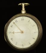 Dwerrihouse & Carter hallmarked silver open faced pair cased pocket watch with gold hands, black