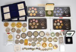 Silver and other coins to include cased Royal Mint 2003 proof silver Britannia collection 20p,