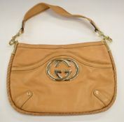 Gucci Britt medium hobo bag with large signature Gucci logo and plaited detail, W39xH30cm