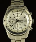 Seiko chronograph gentleman's wristwatch ref. 7T92-0LV0 with date aperture, steel hands and hour