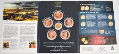 Worcestershire Medal Service Waterloo 200 set of six medals comprising one 7g 14ct gold example