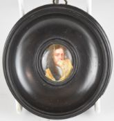 17thC enamel portrait on gold panel of a distinguished gentleman, probably by Jean Petitot (1607 -