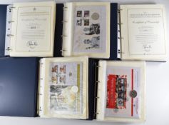 Five Westminster folders of coin covers comprising set of three Queen Elizabeth 90 (34 covers) and