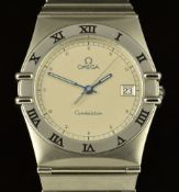 Omega Constellation gentleman's wristwatch ref. 1510.30.00 with date aperture, luminous blued hands,