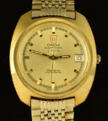 Omega electronic F300 Hz gentleman's wristwatch ref. 198.030 with date aperture, luminous hands,