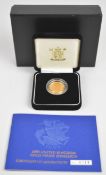 Royal Mint cased limited edition (6,183/12,500) proof 2005 gold full sovereign, with Royal Mint