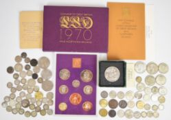 Georgian and later coinage to include 58g pre 1920 silver, 110g pre 1947 silver, copper coins