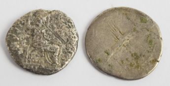 Legionary Roman silver Denarius of Mark Antony 32-31BC, Roman Galley coin for use by the troops in