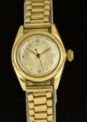Rolex Oyster Precision wristwatch ref. 4271 with gold hands, silver dial, gold plated case and