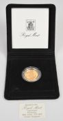 Royal Mint cased 1982 proof gold full sovereign
