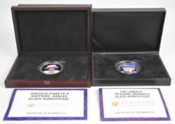 Two Numisproof cased limited edition (of 495) proof 2 ounce silver coins comprising Longest Reigning