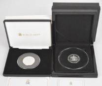 Two Jubilee Mint cased limited edition proof silver coins comprising 2017 Queen's Beasts two ounce