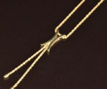 A 9ct gold necklace with X pendant, 3.1g, 46cm