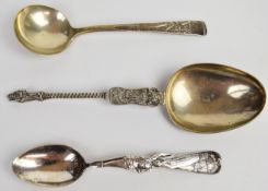 American Niagara souvenir spoon marked sterling, Kuyeda Japanese silver spoon marked sterling and