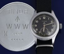 Timor British military issue 'Dirty Dozen' wristwatch with inset subsidiary seconds dial, luminous