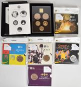Royal Mint 2015 proof coin set comprising two £5, two £2 and one 50p coin, in original case with