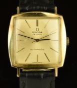 Omega De Ville gentleman's automatic wristwatch ref. 161.022 with black hands, gold baton hour