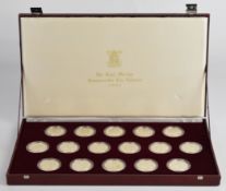 Royal Mint cased 1981 proof silver 16 coin set, each 28g, total weight of silver 450g
