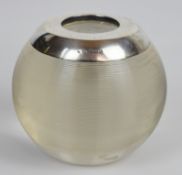 George V novelty oversize glass and silver match striker, Birmingham 1912, maker's mark rubbed but