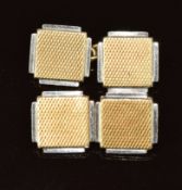 A pair of 18ct gold cufflinks with platinum borders, 9.3g