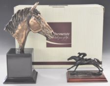 Tim Potts limited edition (of 5000) Genesis bronze coloured study of a horse's head, height 30cm,