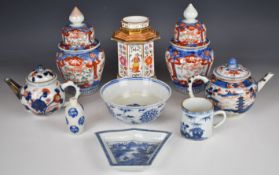 Collection of 19th / 20thC Chinese / Japanese and other porcelain including two teapots, coffee can,
