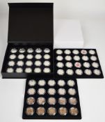 Cased collection of 60 collectable 50p coins including Charles III, Isle of Man, Winnie the Pooh,