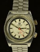 Tissot Sonorous PR 516 gentleman's wristwatch ref. 40514-1X with silver dial, luminous hands, orange