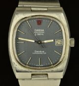 Omega electronic chronometer F300 Hz gentleman's wristwatch ref. 198.031 with date aperture,
