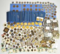 Georgian and later world coinage to include some pre 1947 silver, cartwheel pennies, fourteen