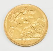 1914 George V gold half sovereign