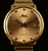 Mido Ocean Star Powerwind gentleman's automatic wristwatch with date aperture, rose gold hands, hour