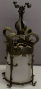 Arts & Crafts brass hanging lamp, H45cm