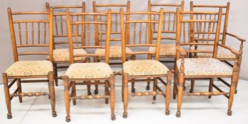 Set of eight oak dining chairs (2 + 6)