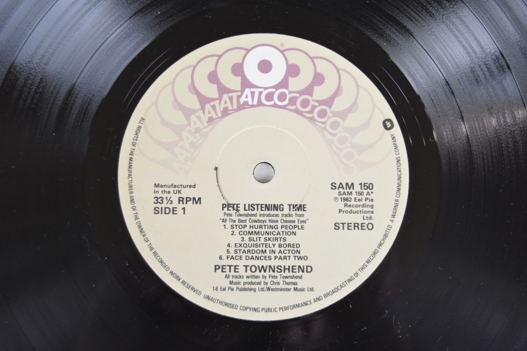 Pete Townshend - Pete Listening Time, UK only promo LP (ATCO SAM 150). Sleeve autographed / signed - Image 4 of 4