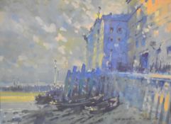 Gordon Hales (British 20thC) RBA RSMA FRSA Wapping Group of Artists watercolour 'Old Rotherhithe'