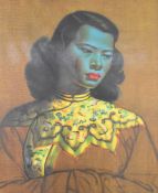 After Vladimir Tretchikoff original mid century modern print 'The Chinese Girl' with black face