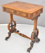 Victorian walnut side table, W61 x D40 x H74cm