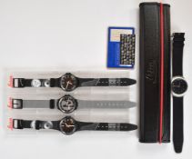 Three limited edition Leica promotional Swatch wristwatches, all in original boxes, all from a
