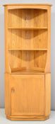 Ercol mid century modern light elm corner cabinet
