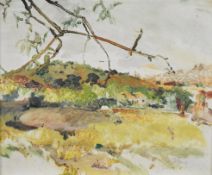 John C Stone (20thC) oil on board untitled landscape, 23.5 x 29cm