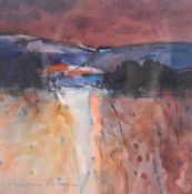 Salliann Putnam (20thC) RWS, NEAC watercolour label verso 'Lake Light', 2001, 15 x 15cm