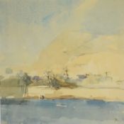 Tom Coates (b1941) RP, PPRDA, NEAL, RWS watercolour titled verso ' The Nile and the Desert' with