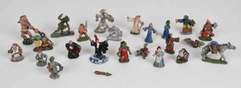 Twentythree Ral Partha Dungeons & Dragons early roleplaying white metal figures on fixed moulded