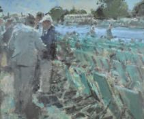 Tom Coates (b1941) RP, PPRDA, NEAL, RWS oil on canvas, laid on board 'Discussion on Tactics,