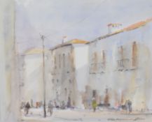 Roy Hammond (b1934) WGA untitled continental street scene, 18.5 x 23cm