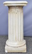 Stoneware reeded Corinthian column plinth / jardinière stand, H68cm