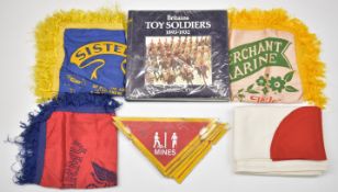 Britains Toy Soldiers 1893-1932 book by James Opie together with a Japanese flag, 147 x 98cm, twenty